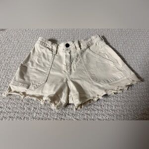 BP Light Tan Jean Shorts with Distressed Hem